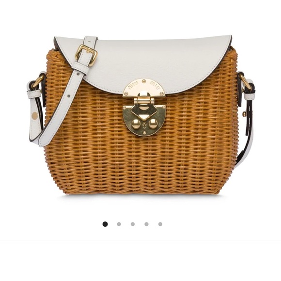 Miu Miu wicker and leather shoulder bag - Picture 3 of 11